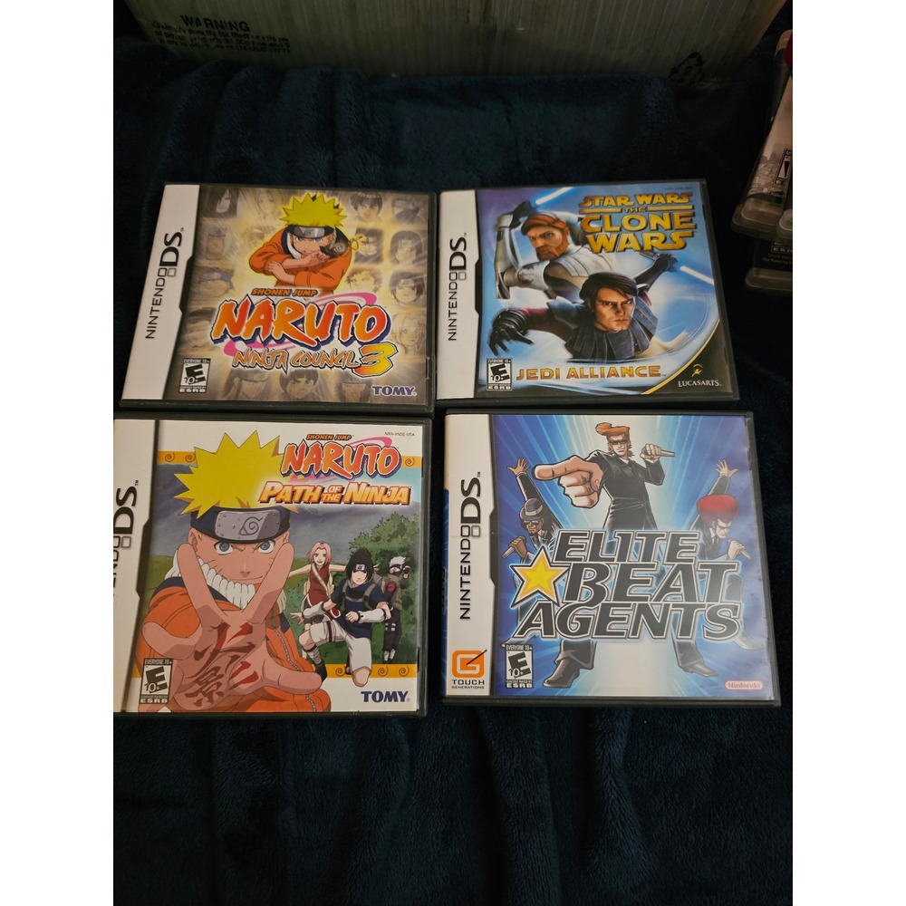 Nintendo DS Case and Manual Lot Naruto Star Wars Elite Beat Agents NO GAMES